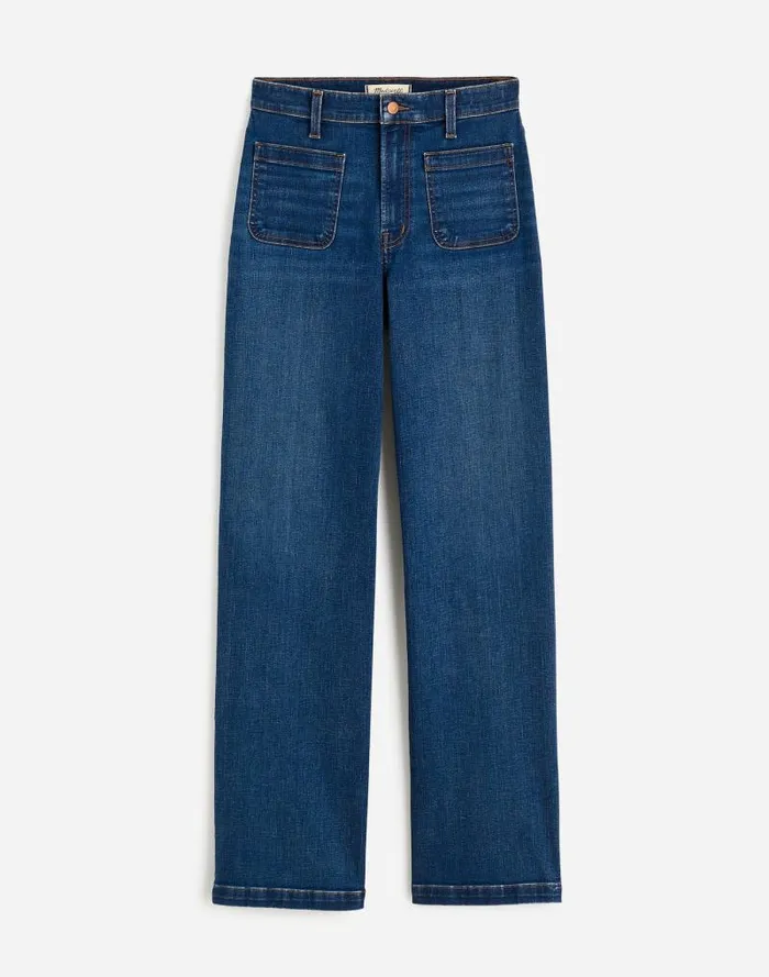 Women The Emmett WideLeg Full Length Jean Patch Pocket Edition Allentown Wash Madewell Jeans