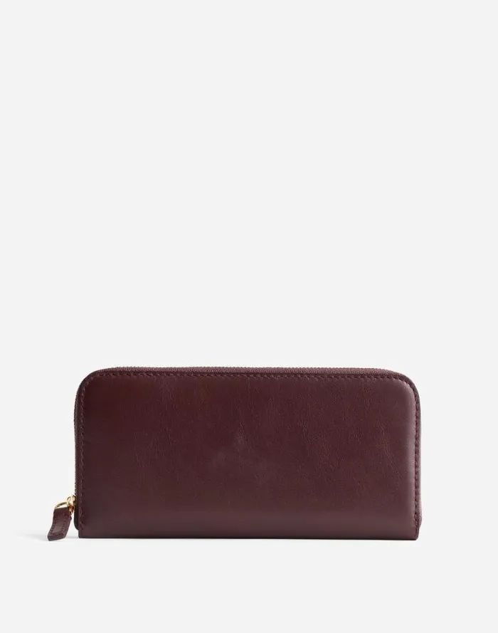 Women The Essential Continental Zip Wallet In Leather Chocolate Raisin Madewell Pouches and Wallets Women The Essential Continental Zip Wallet In Leather Chocolate Raisin Madewell Pouches and Wallets