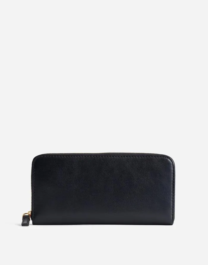 Women The Essential Continental Zip Wallet In Leather True Black Madewell Pouches and Wallets Women The Essential Continental Zip Wallet In Leather True Black Madewell Pouches and Wallets