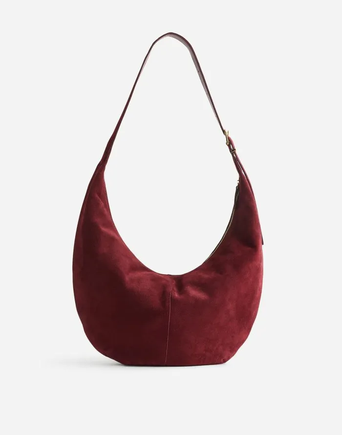 Women The Essential Curve Shoulder Bag Deep Merlot Madewell Bags