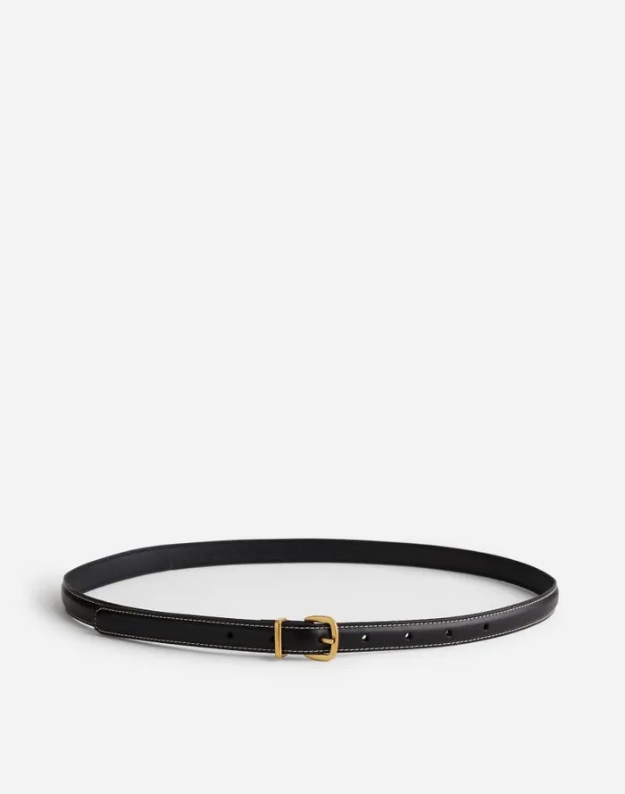 Women The Essential Skinny Leather Belt True Black Madewell Belts