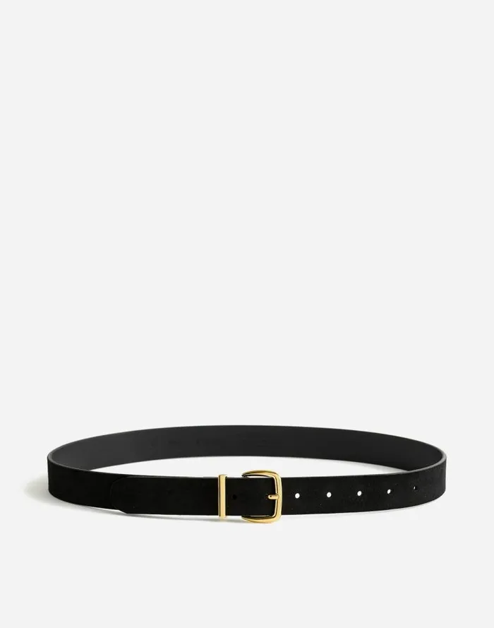 Women The Essential Suede Belt True Black Madewell Belts