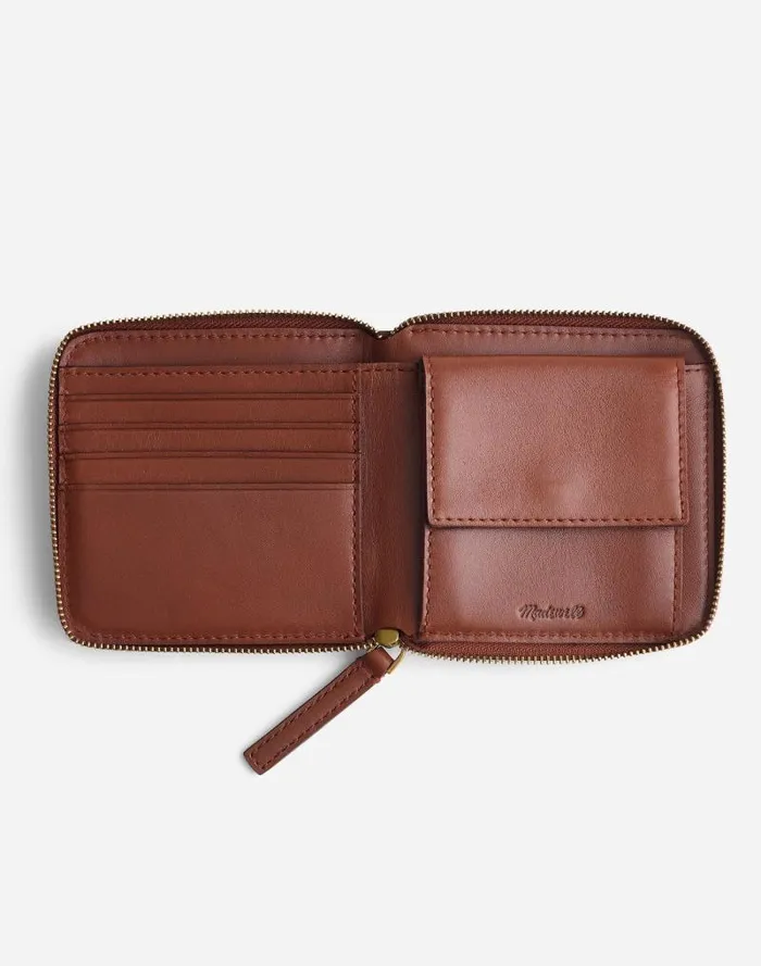 Women The Essential Zip Wallet Soft Mahogany Madewell Pouches and Wallets