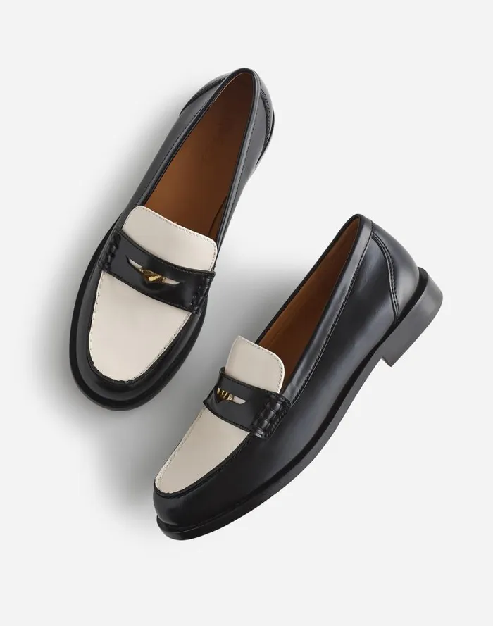 Women The Grayson Penny Loafer True Black Multi Madewell Flats and Loafers
