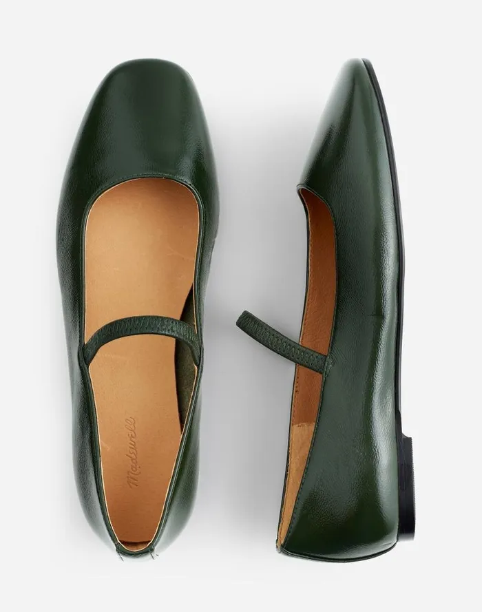Women The Greta Ballet Flat Dark Forest Madewell Flats and Loafers