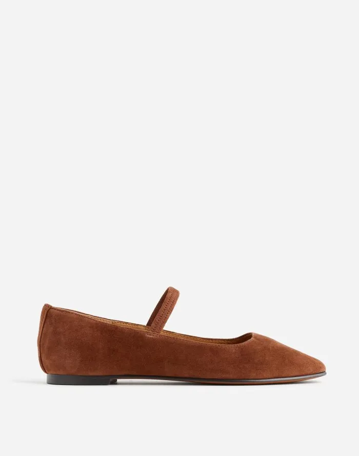 Women The Greta Ballet Flat Soft Mahogany Madewell Flats and Loafers