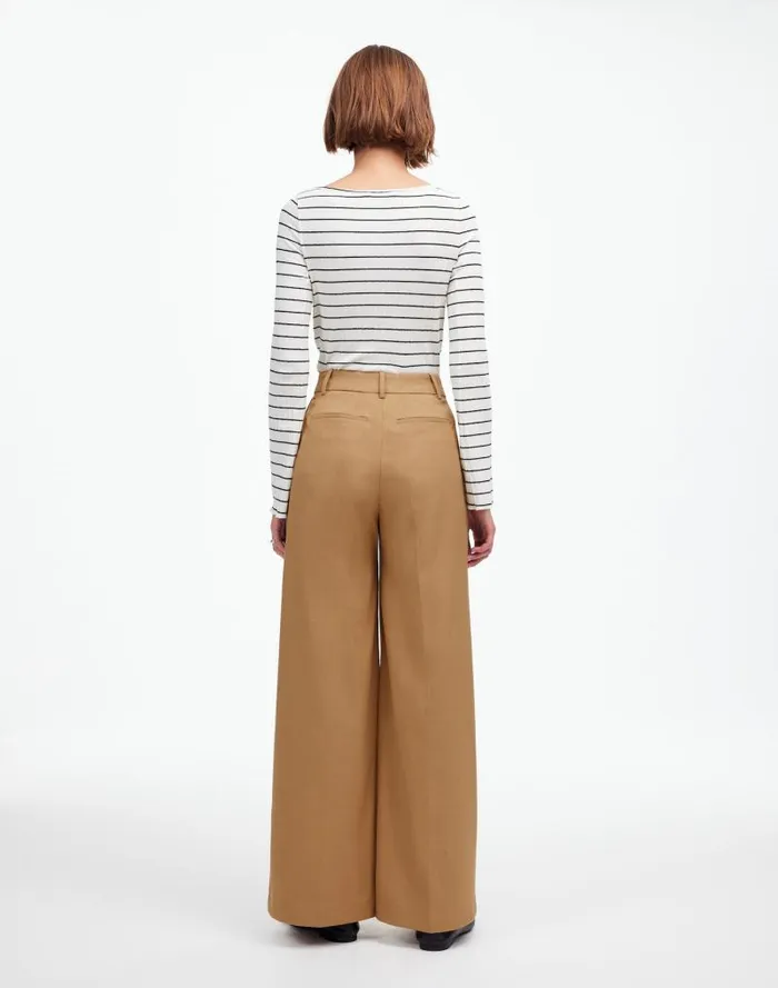 Women The Harlow SuperwideLeg Trouser In Flannel Light Neutral Madewell Pants