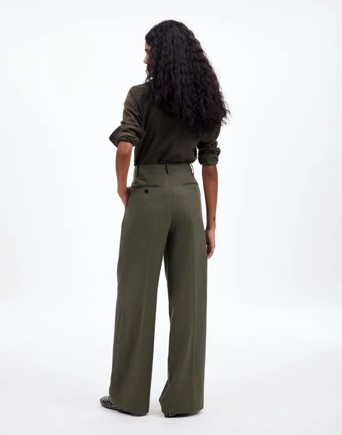 Women The Harlow WideLeg Pant In Drapey Twill Faded Ivy Madewell Pants