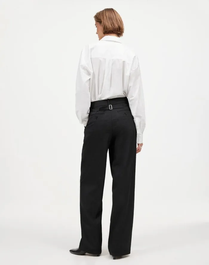 Women The Harlow WideLeg Pant In Flannel Dark Grey Madewell Pants