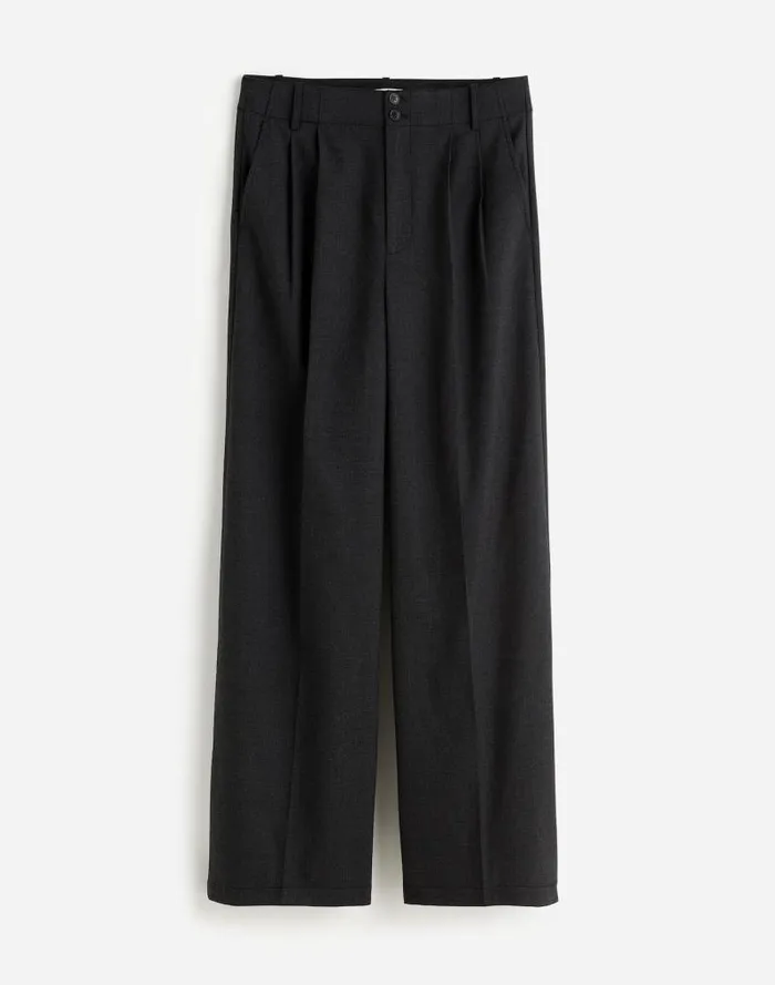 Women The Harlow WideLeg Pant In Flannel Dark Grey Madewell Pants