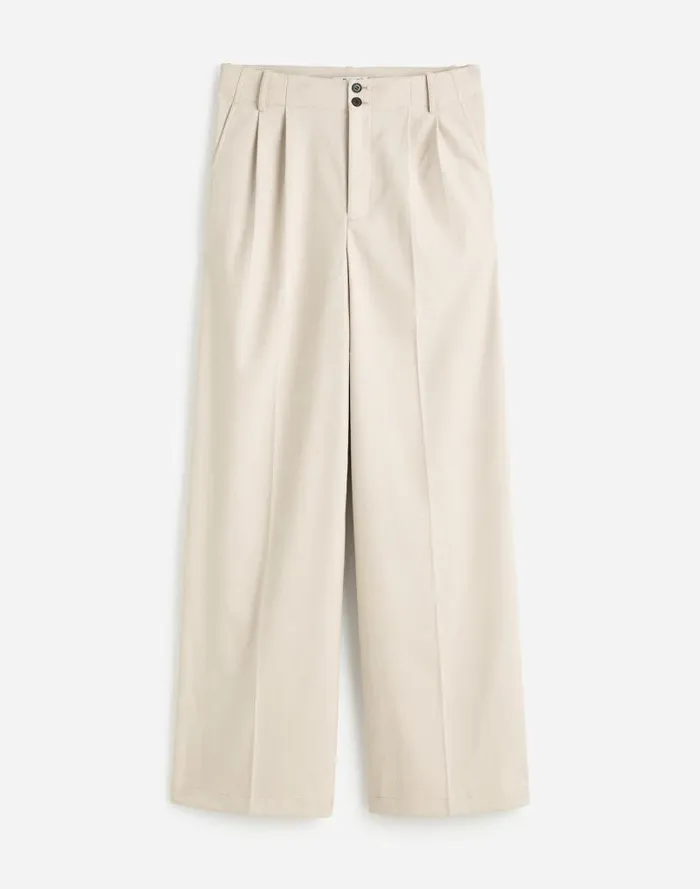 Women The Harlow WideLeg Pant In Flannel Pebble Stone Madewell Pants