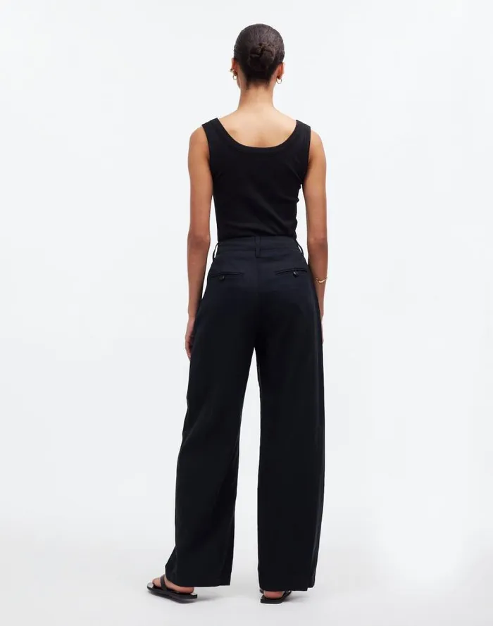 Women The Harlow WideLeg Pant True Black Madewell Pants