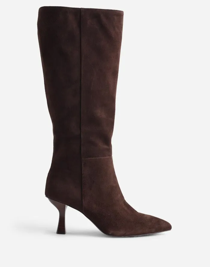 Women The Justine Knee Boot With Extended Calf Dark Carob Madewell Boots