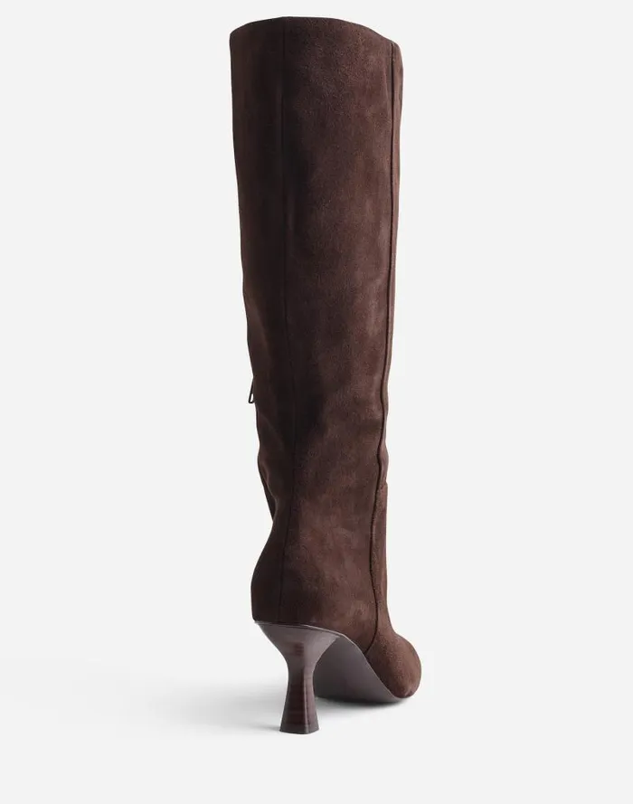 Women The Justine Knee Boot With Extended Calf Dark Carob Madewell Boots