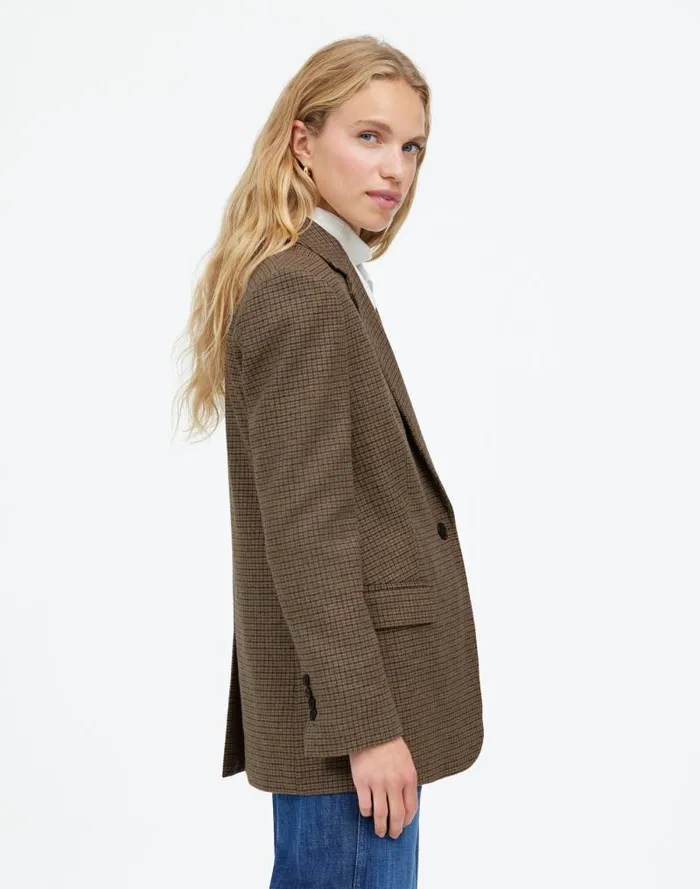 Women The Kline Blazer Parton Check Madewell Coats Jackets