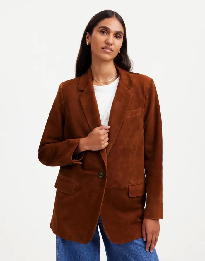 Women The Kline Blazer Soft Mahogany Madewell Coats Jackets