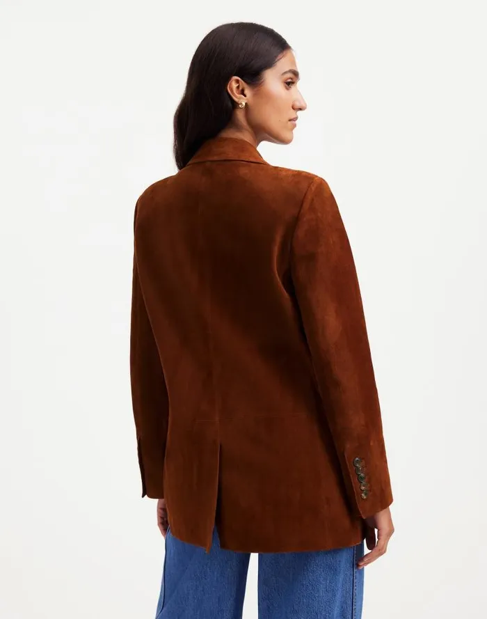 Women The Kline Blazer Soft Mahogany Madewell Coats Jackets