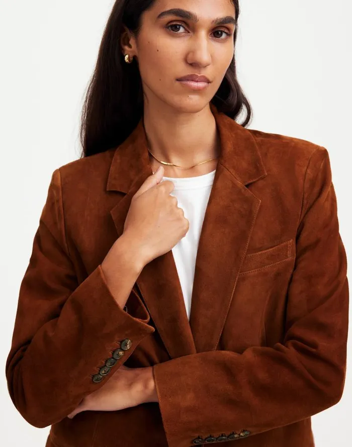 Women The Kline Blazer Soft Mahogany Madewell Coats Jackets