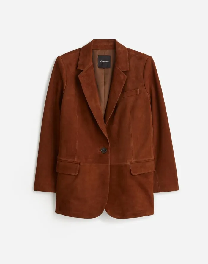 Women The Kline Blazer Soft Mahogany Madewell Coats Jackets