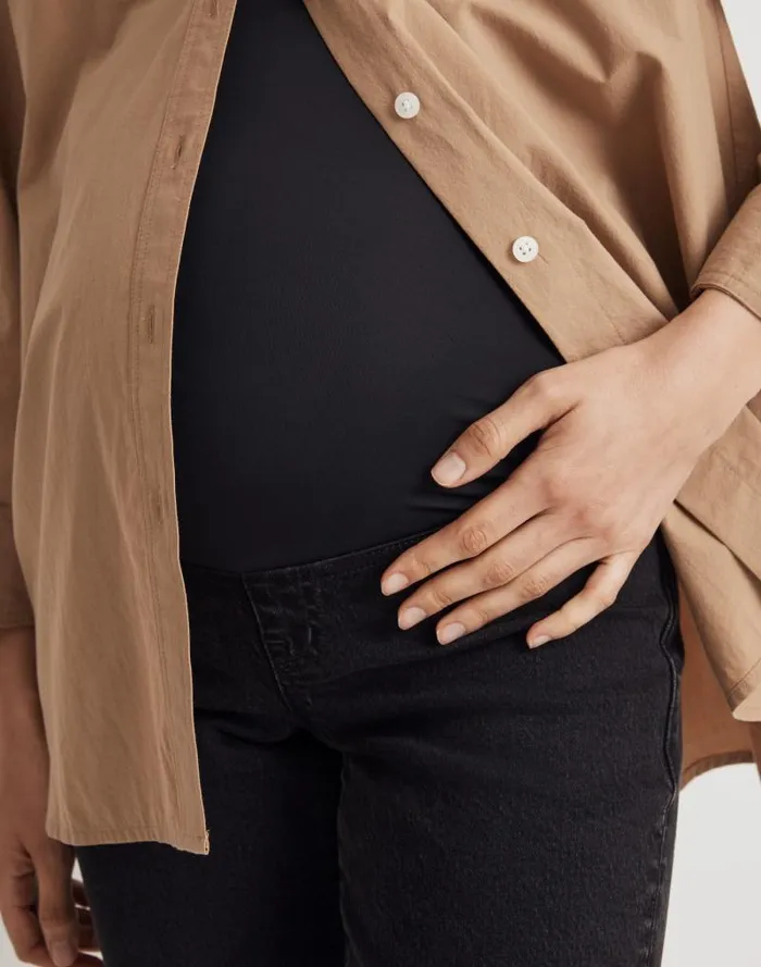 Women The Maternity OverTheBelly 03990s Straight Jean In Belmere Wash Belmere Wash Madewell Jeans