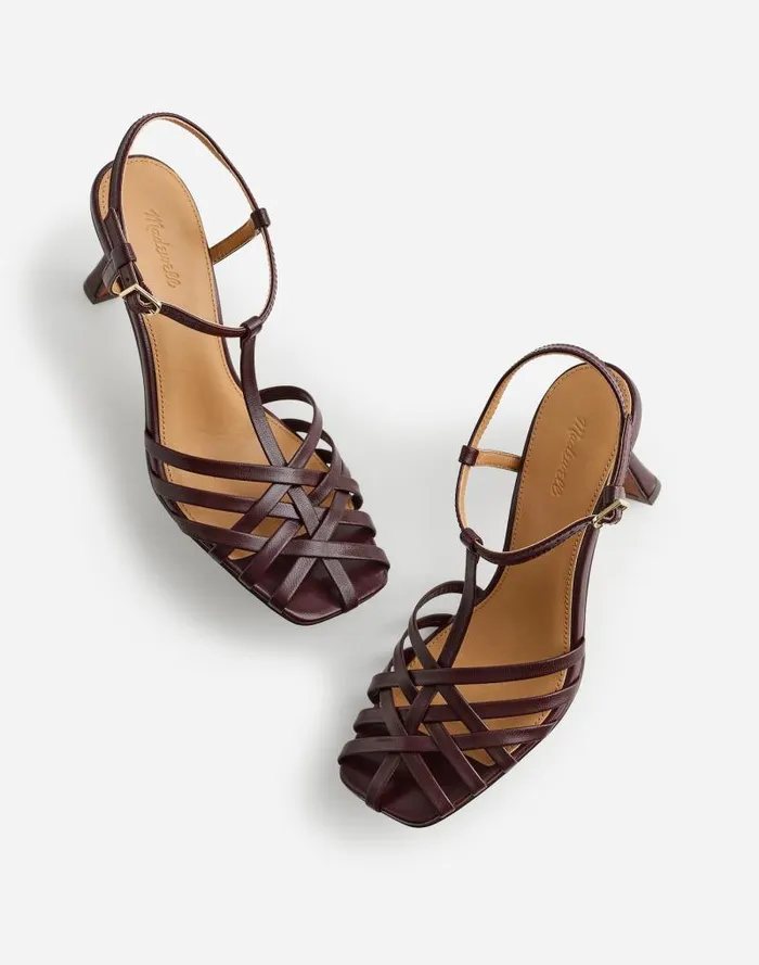Women The Milano Heeled Sandal Dark Plum Madewell Heels