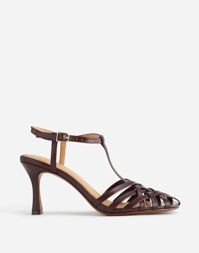 Women The Milano Heeled Sandal Dark Plum Madewell Heels