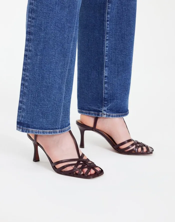 Women The Milano Heeled Sandal Dark Plum Madewell Heels