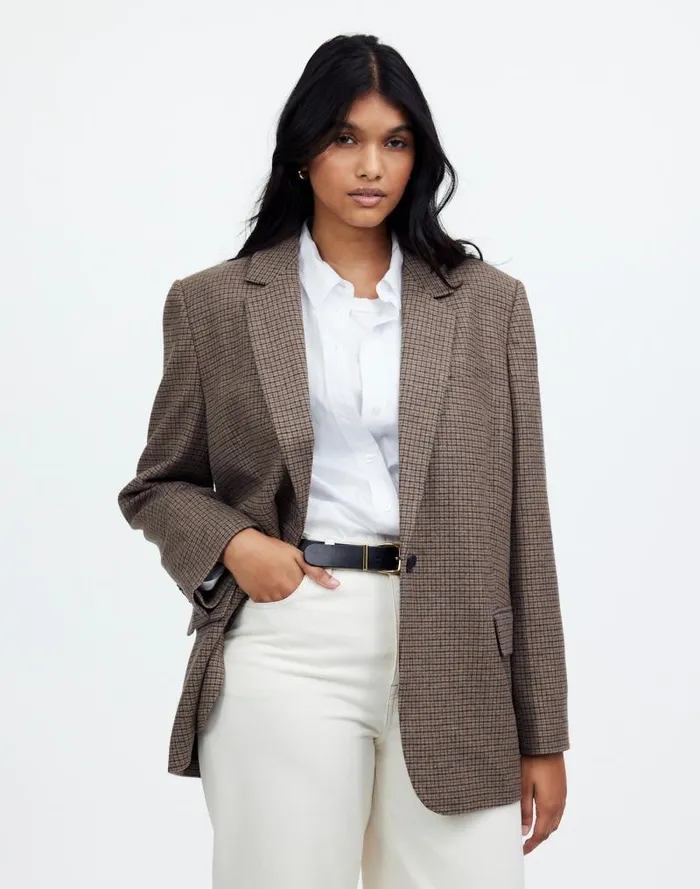 Women The Plus Kline Blazer Parton Check Madewell Coats Jackets