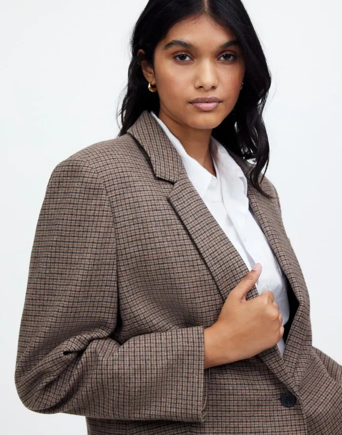 Women The Plus Kline Blazer Parton Check Madewell Coats Jackets