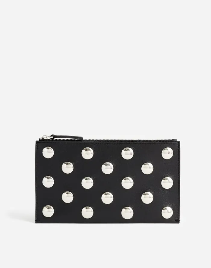 Women The Pouch Clutch In Leather True Black Multi Madewell Pouches and Wallets Women The Pouch Clutch In Leather True Black Multi Madewell Pouches and Wallets