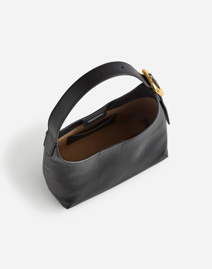 Women The SculpturalBuckle Shoulder Bag True Black Madewell Bags