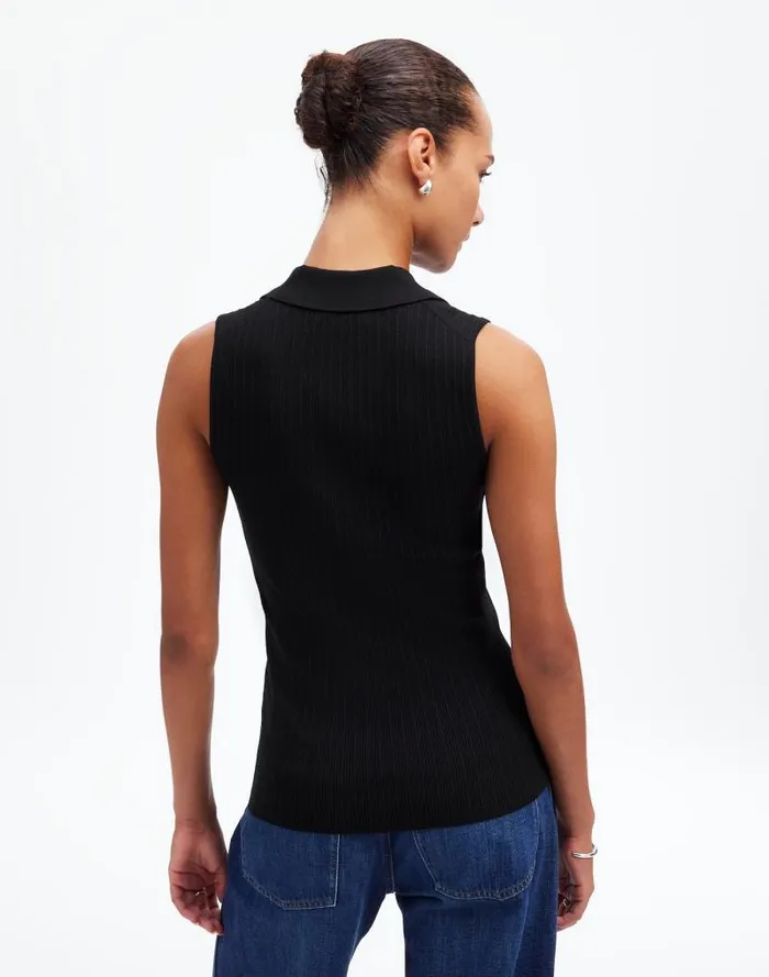 Women The Signature Knit ButtonFront Vest Abyss Madewell Sweaters