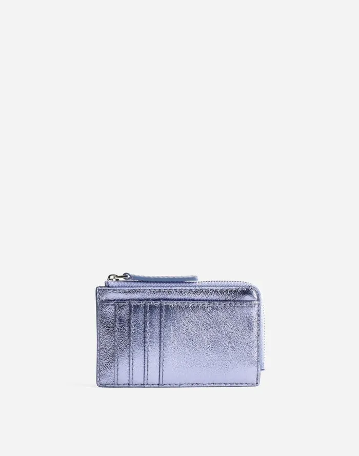 Women The Zip Card Case Wallet Lilac Metallic Madewell Pouches and Wallets