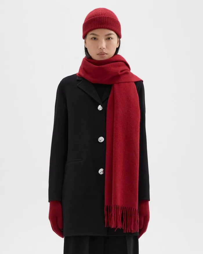 Women Theory Hats Gloves Scarves Scarf Hat and Gloves Set In Cashmere Red Dahlia Women Theory Hats Gloves Scarves Scarf Hat and Gloves Set In Cashmere Red Dahlia