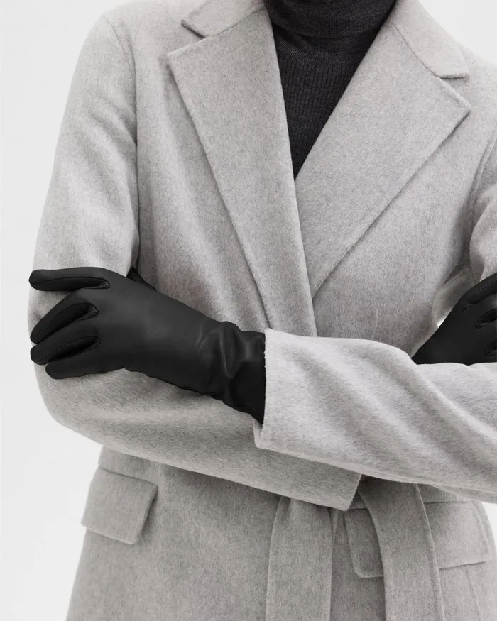Women Theory Hats Gloves Scarves Tech Gloves In Leather Black