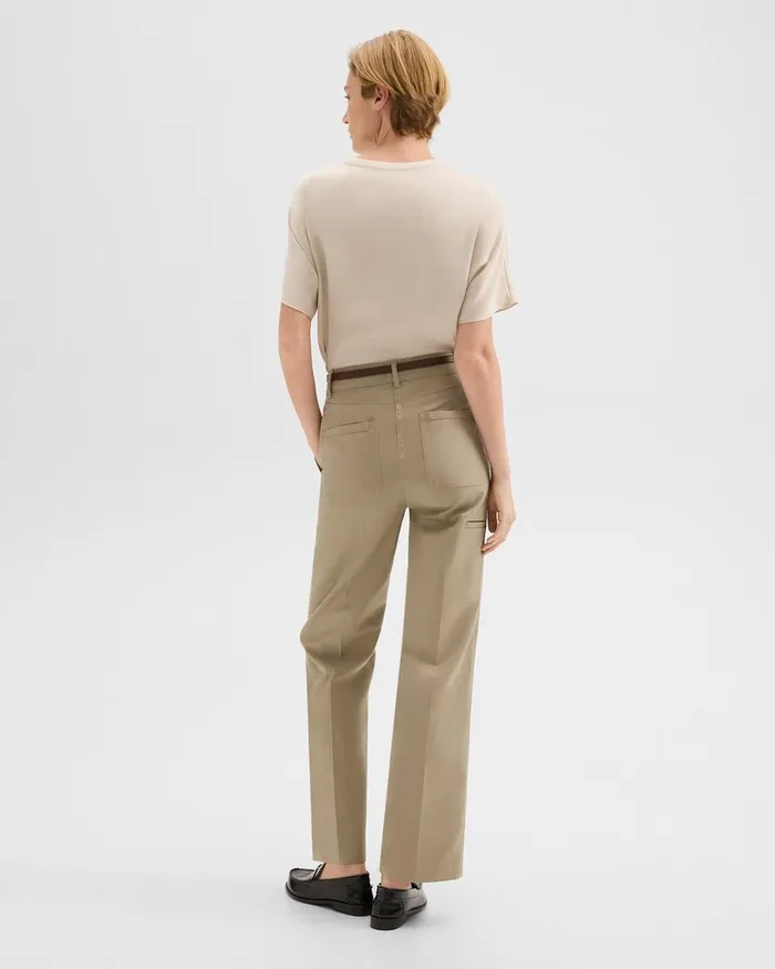 Women Theory Pants Straight Pant In Gabardine Light Pavement