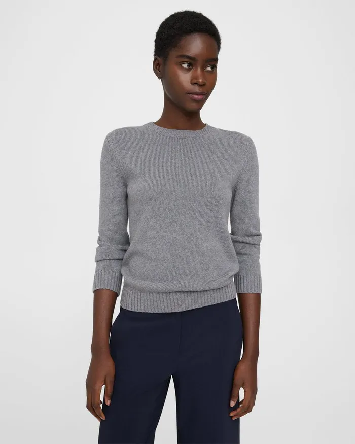Women Theory Sweaters Cardigans Shrunken Crewneck Sweater In CottonCashmere Husky Women Theory Sweaters Cardigans Shrunken Crewneck Sweater In CottonCashmere Husky