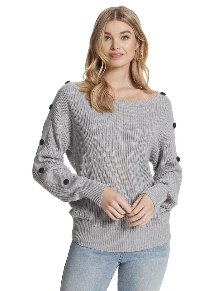 Women Tops Jessica Simpson Adley Sweater In Light Heather Grey Light Heather Grey Women Tops Jessica Simpson Adley Sweater In Light Heather Grey Light Heather Grey