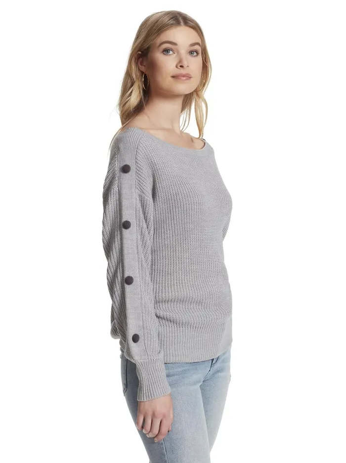 Women Tops Jessica Simpson Adley Sweater In Light Heather Grey Light Heather Grey
