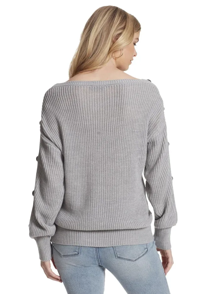 Women Tops Jessica Simpson Adley Sweater In Light Heather Grey Light Heather Grey