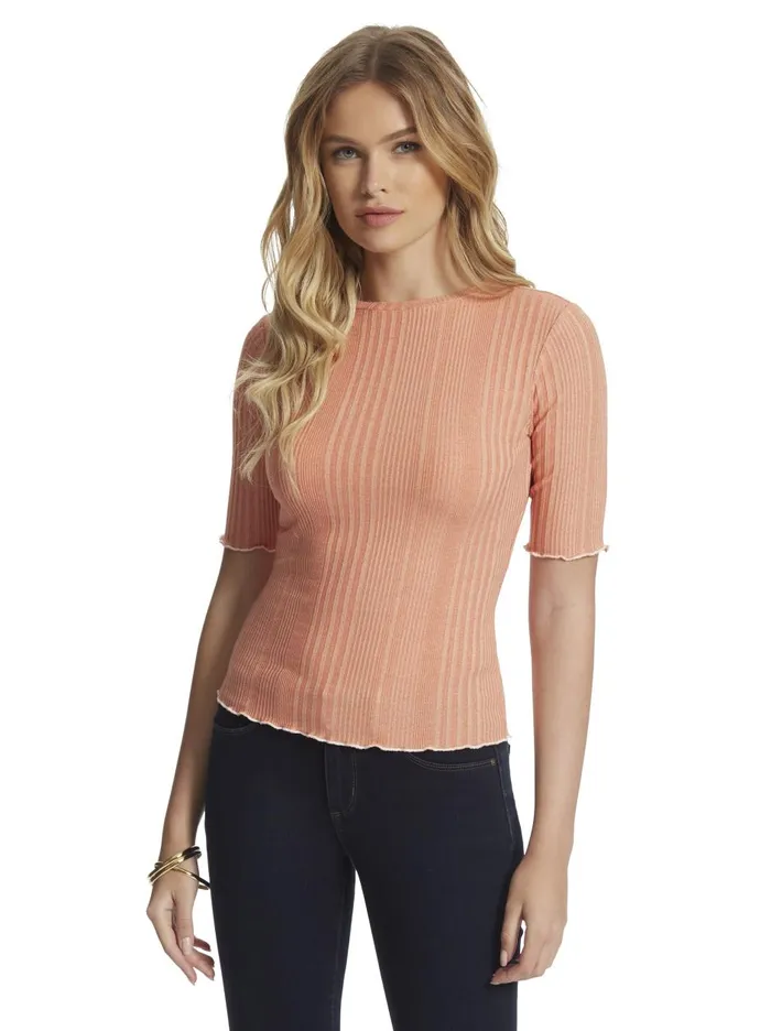 Women Tops Jessica Simpson Declyn Top In Tawny Orange Tawny Orange Texture