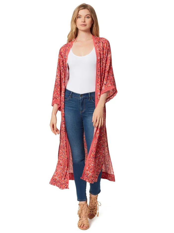 Women Tops Jessica Simpson Holly Duster In Acrylic Ditsy Acrylic Ditsy