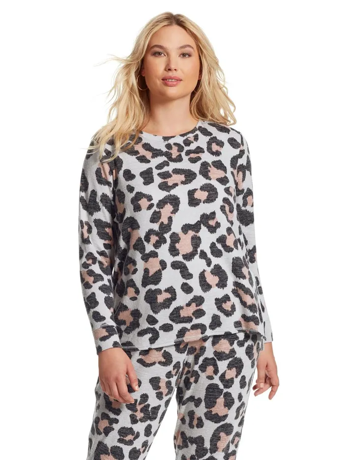 Women Tops Jessica Simpson Lisa Pullover In Giant Cheetah Giant Cheetah