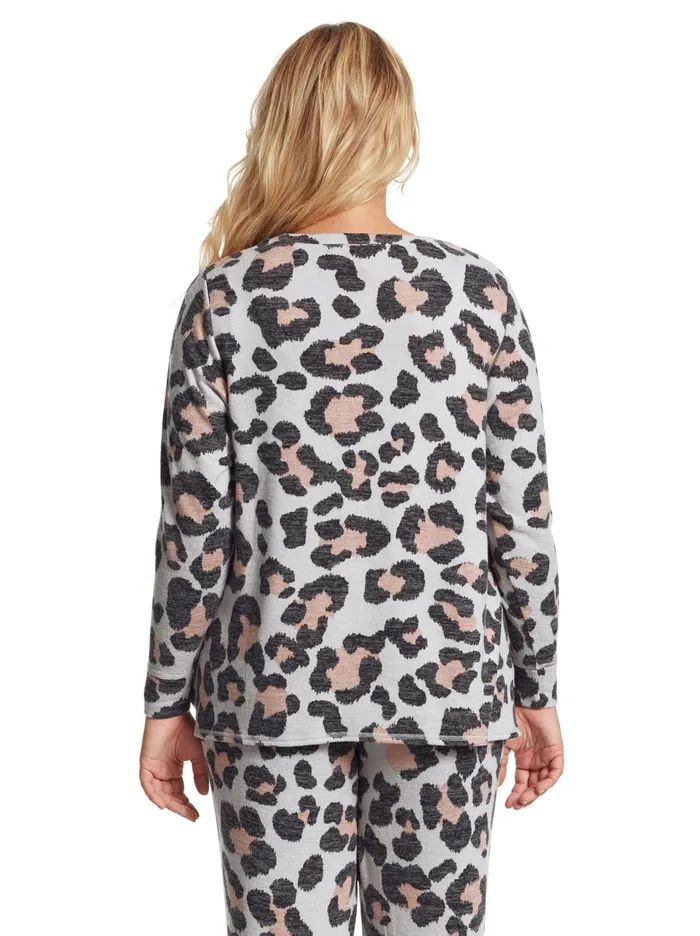 Women Tops Jessica Simpson Lisa Pullover In Giant Cheetah Giant Cheetah