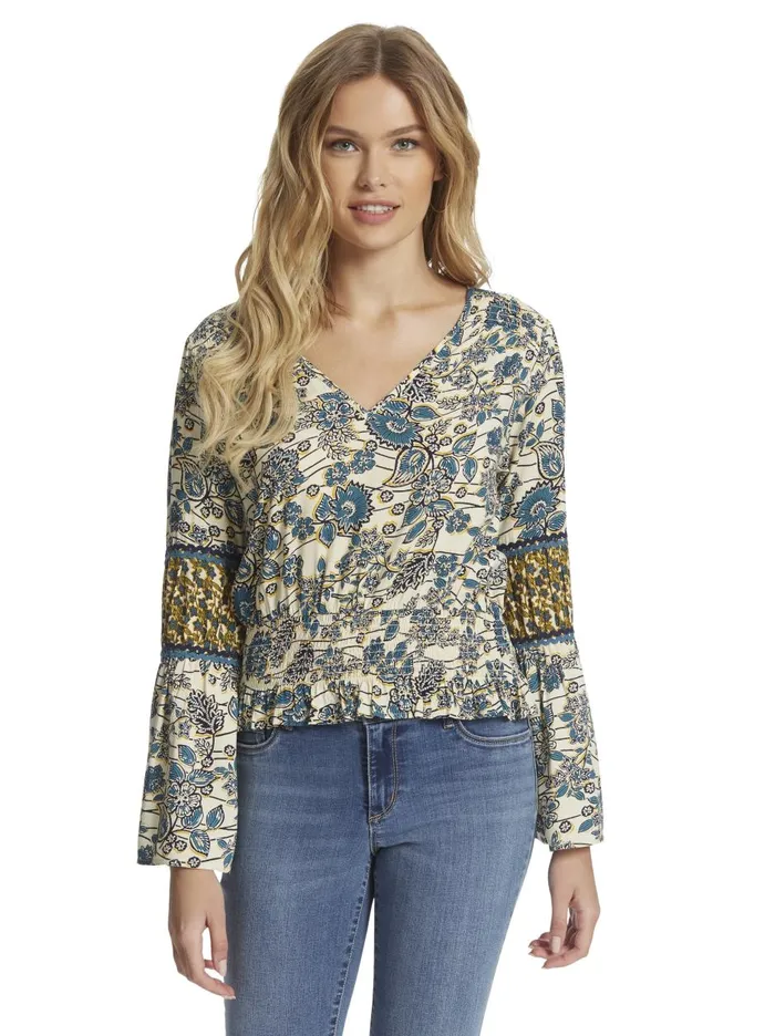 Women Tops Jessica Simpson Scarletti Top In Frozen Dew Frozen Dew Florals