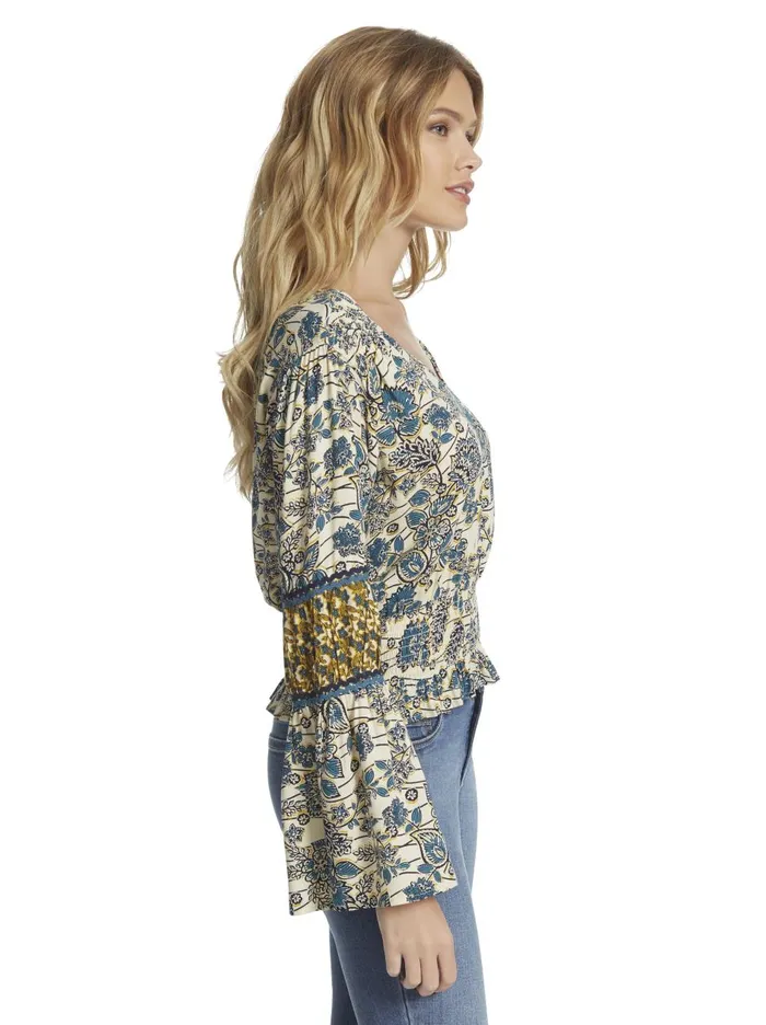 Women Tops Jessica Simpson Scarletti Top In Frozen Dew Frozen Dew Florals Women Tops Jessica Simpson Scarletti Top In Frozen Dew Frozen Dew Florals