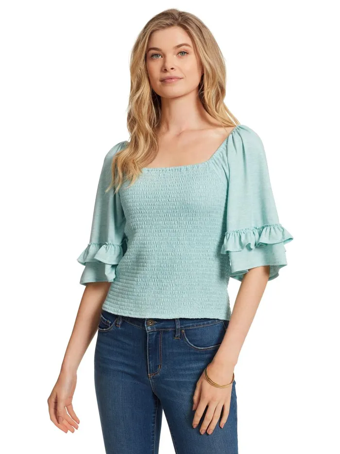Women Tops Jessica Simpson Sylvia Smocked Top In Marine Blue Smocked Marine Blue Women Tops Jessica Simpson Sylvia Smocked Top In Marine Blue Smocked Marine Blue