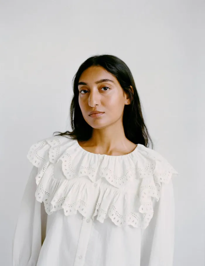 Women Tops Loeffler Randall Alma Milk Broderie Collared Blouse Women Tops Loeffler Randall Alma Milk Broderie Collared Blouse