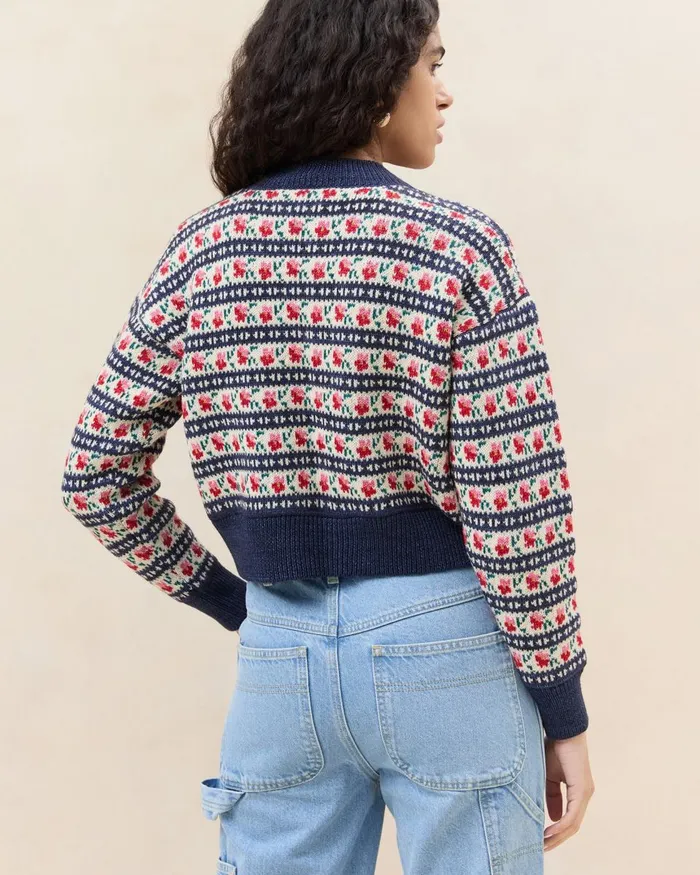Women Tops Loeffler Randall Idris Blue Jean Floral Cardigan L Sweaters and Knits L Apparel Women Tops Loeffler Randall Idris Blue Jean Floral Cardigan L Sweaters and Knits L Apparel