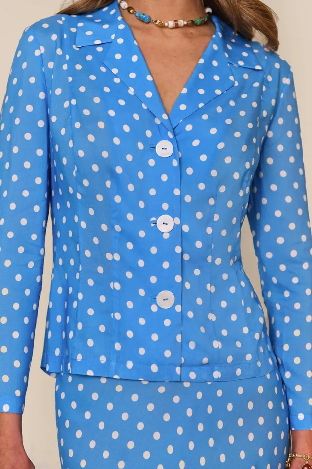 Women Tops RIXO Maisie Polka Dot Blue Women Tops RIXO Maisie Polka Dot Blue